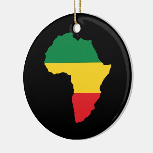 Green Gold  Red Africa Flag Ceramic Ornament