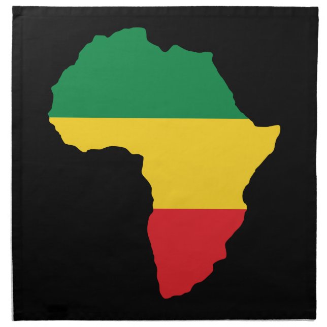 Green, Gold & Red Africa Flag Cloth Napkin (Front)