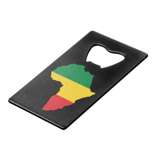 Green Gold  Red Africa Flag Credit Card Bottle Opener