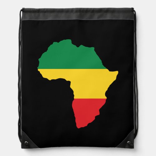 Green Gold  Red Africa Flag Drawstring Bag