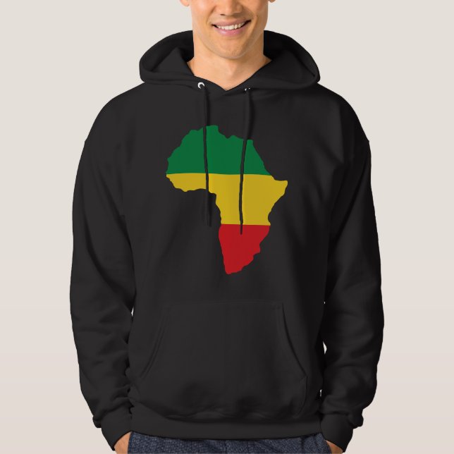 Green, Gold & Red Africa Flag Hoodie (Front)