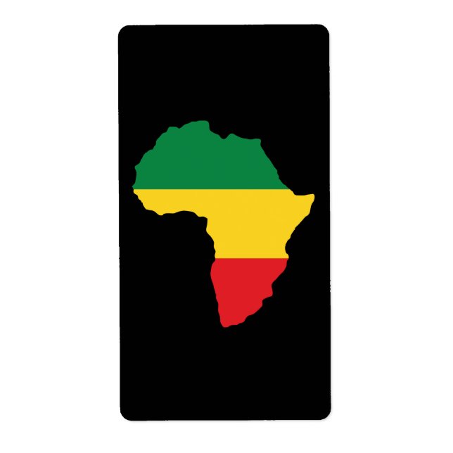 Green, Gold & Red Africa Flag Label (Front)
