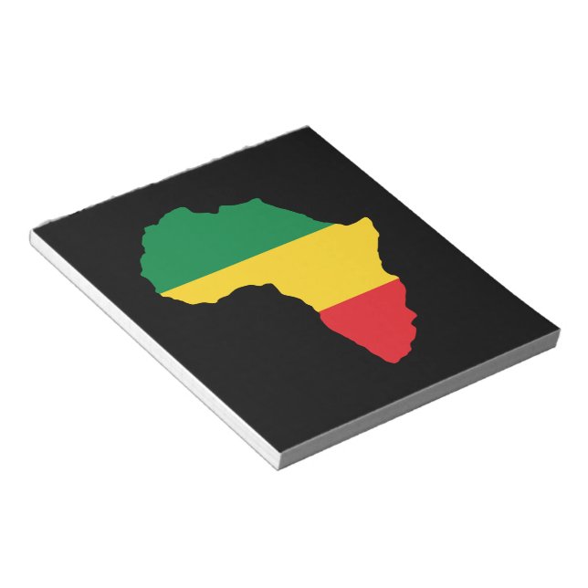 Green, Gold & Red Africa Flag Notepad (Angled)