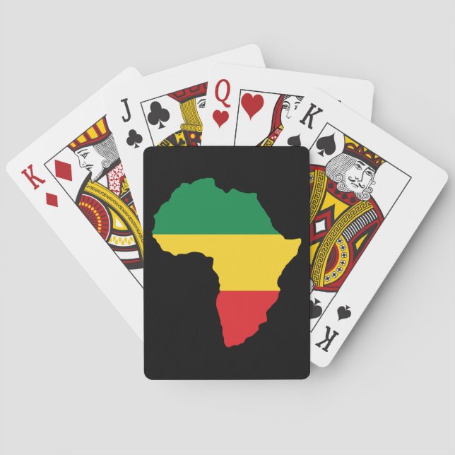 Green, Gold & Red Africa Flag Poker Cards (Back)