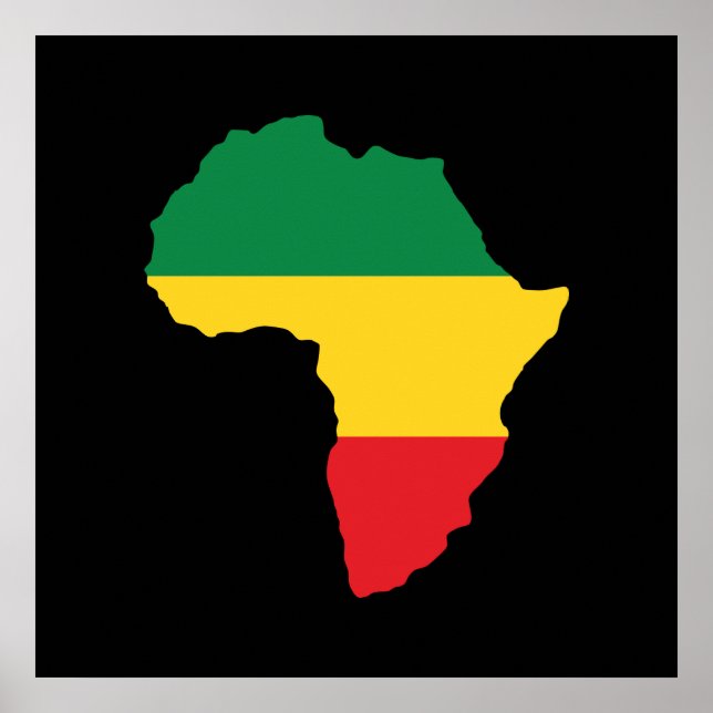 Green, Gold & Red Africa Flag Poster (Front)