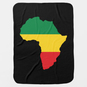 Green, Gold & Red Africa Flag Receiving Blanket