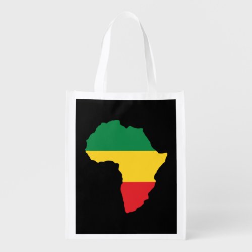 Green Gold  Red Africa Flag Reusable Grocery Bag