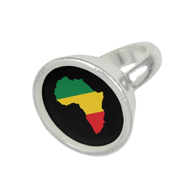 Green, Gold & Red Africa Flag Ring (Top)