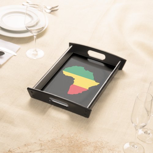 Green Gold  Red Africa Flag Serving Tray