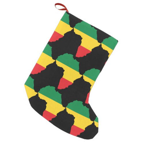 Green Gold  Red Africa Flag Small Christmas Stocking