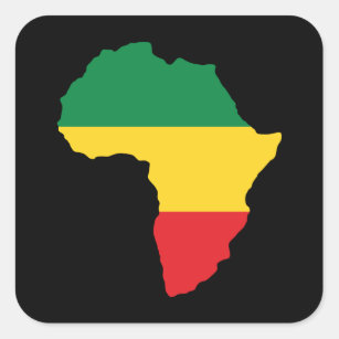 Green, Gold & Red Africa Flag Square Sticker