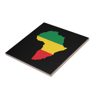 Green, Gold & Red Africa Flag Tile