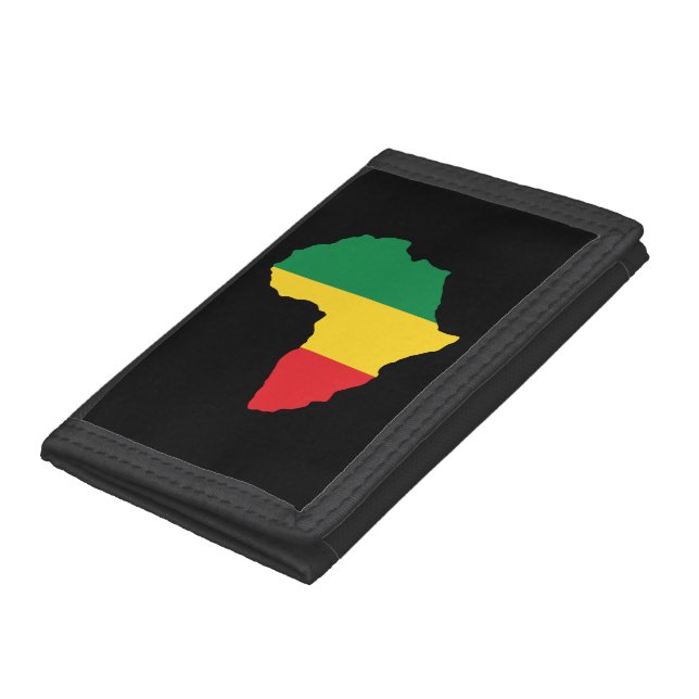 Green, Gold & Red Africa Flag Trifold Wallet (Bottom)
