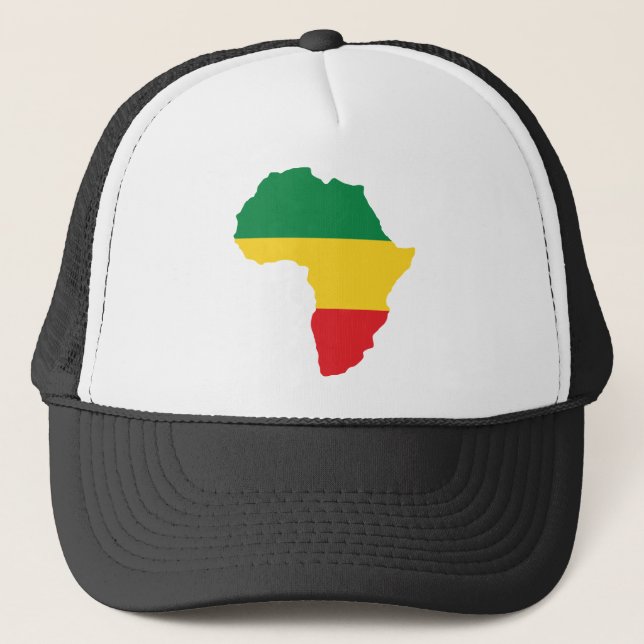 Green, Gold & Red Africa Flag Trucker Hat (Front)