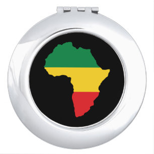 Green, Gold & Red Africa Flag Vanity Mirror