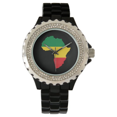 Green Gold  Red Africa Flag Watch