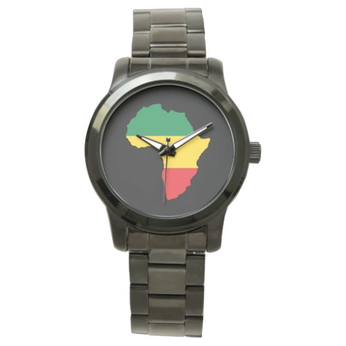Green Gold  Red Africa Flag Watch