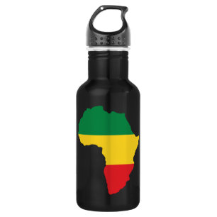 Green, Gold & Red Africa Flag Water Bottle