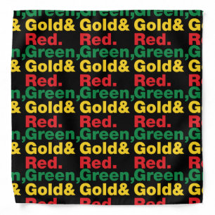 Green, Gold & Red. Bandana