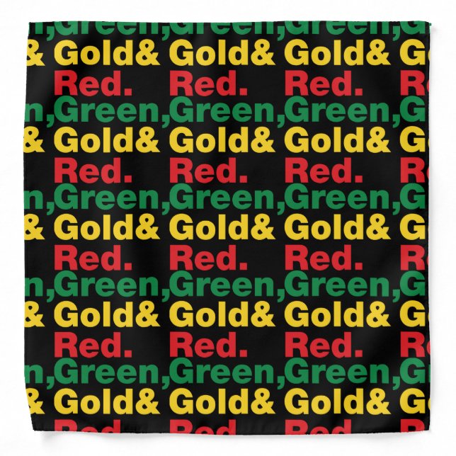Green, Gold & Red. Bandana (Front)