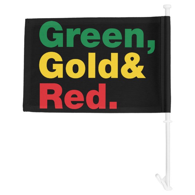 Green, Gold & Red. Car Flag (Back)