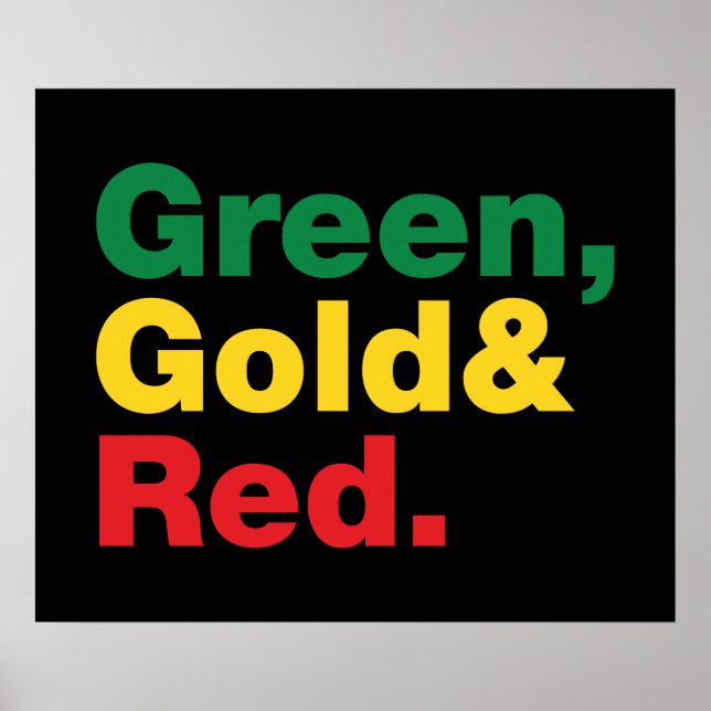 Green, Gold & Red. Poster (Front)