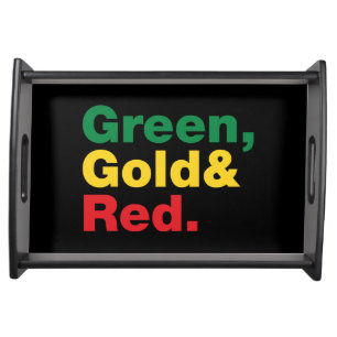 Green, Gold & Red. Serving Tray