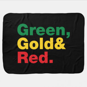 Green, Gold & Red. Stroller Blanket