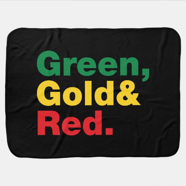 Green, Gold & Red. Stroller Blanket (Horizontal)