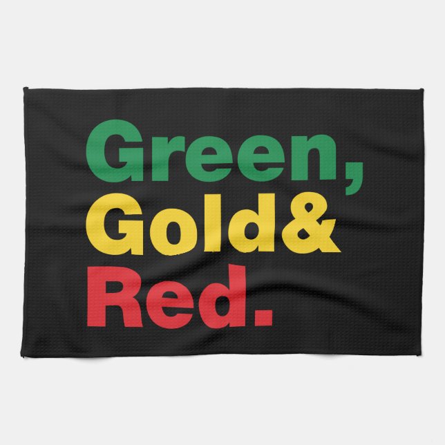 Green, Gold & Red. Towel (Horizontal)