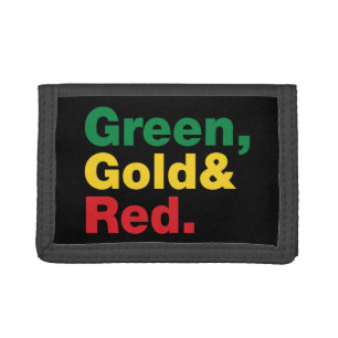 Green, Gold & Red. Tri-fold Wallet