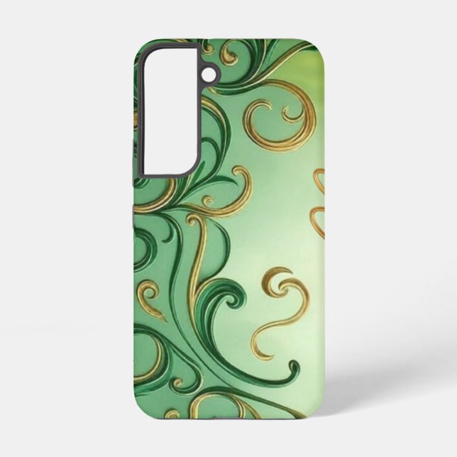 Green/Gold regal Saint Patrick's Day Samsung Galaxy Case (Back)