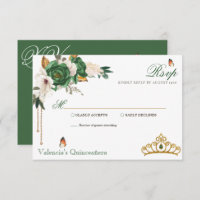 Green Gold Roses Elegant Gold Tiara Quinceanera