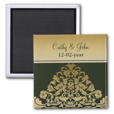 green gold Save the date magnet