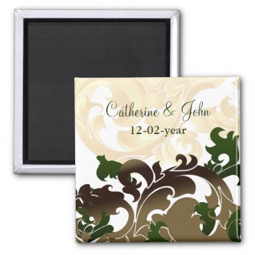 green gold Save the date magnet
