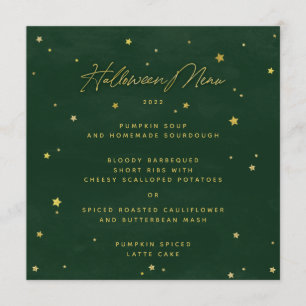 Green/Gold Scattered Stars Square/Round Halloween Menu