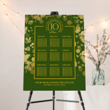Green & Gold School Class Reunion Seating Chart