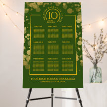Green & Gold School Class Reunion Seating Chart