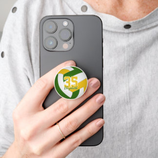 green gold school club colors volleyball PopSocket