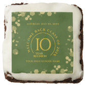 Green & Gold School College Class Reunion Brownie (Front)