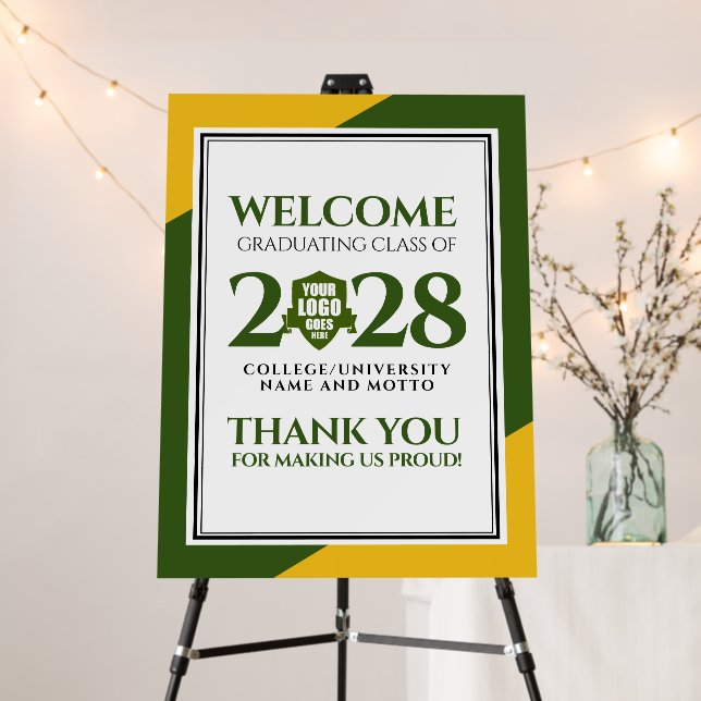 Green Gold School College University Graduation Foam Board (In Situ (Stand))