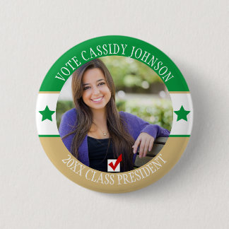 Green & Gold School Election Student Body Vote Button