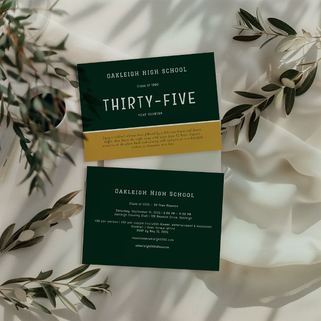 Green & Gold | School Reunion Alumni Party Invitation (Creator Uploaded)