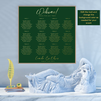 Green Gold Seating Chart 12 Table Real Foil by invitationz at Zazzle