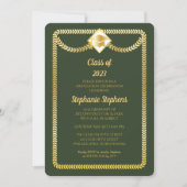 Green | Gold Serpentine Graduation Party Invitation (Front)