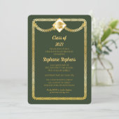 Green | Gold Serpentine Graduation Party Invitation (Standing Front)