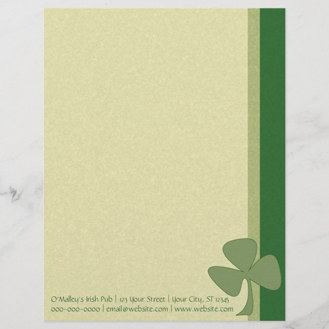 Green & Gold Shamrock Letterhead (Front)