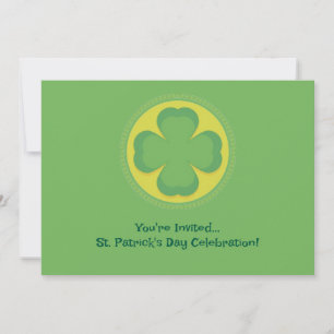 Green & Gold Shamrock Party Invitation