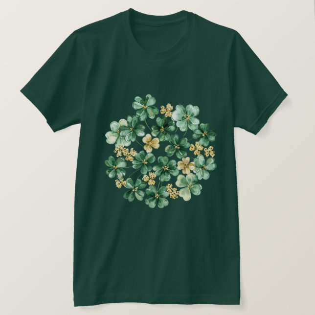 Green Gold Shamrock   T-Shirt (Design Front)