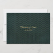 green gold Snowflakes Winter  save the date (Back)